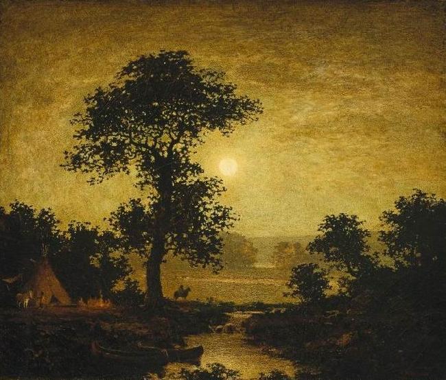 Ralph Blakelock Moonlight France oil painting art